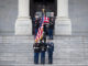 Military honor guard for George HW Bush's coffin