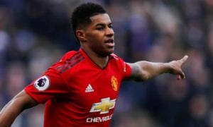 Marcus Rashford scores in Manchester United's 1-0 victory over Leicester City