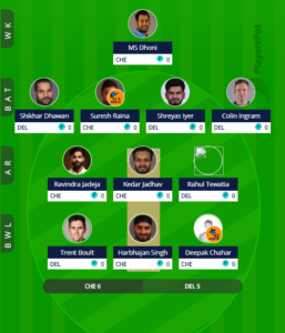 IPL 2019 Match 5 - DC vs CSK fantasy team