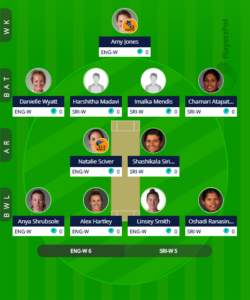 Sri Lanka W vs England W 2nd T20 fantasy team