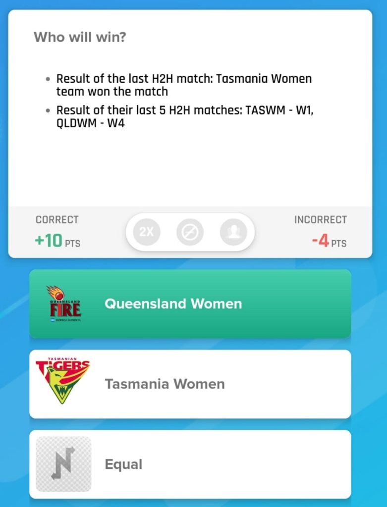 Aussie Women's ODD 2019 - QUN-W vs TAS-W Nostragamus Picks