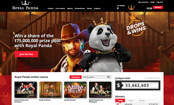 Royal Panda - sports bettors have turned to online casino games