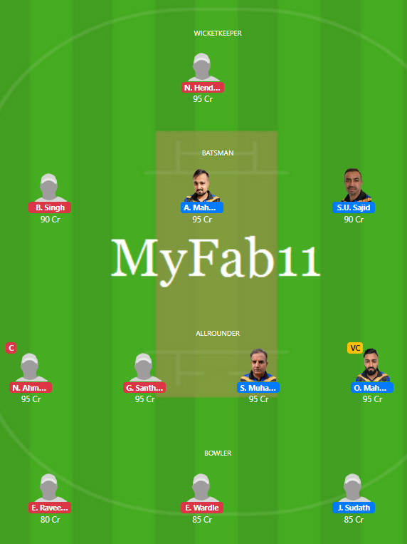 St Gallen T10 2020 - POCC vs ZUCC Fantasy Team