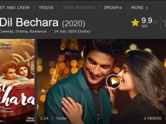 Dil Bechara Gets Record 9.9 Rating on IMDb