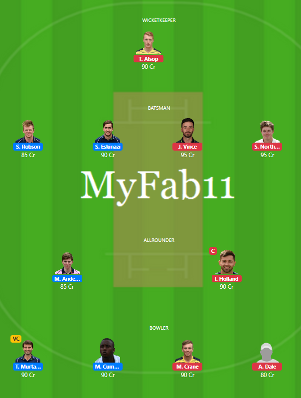 England County 2020 - MID vs HAM fantasy team