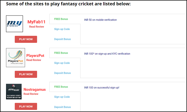 How to Play Fantasy Cricket? - choose a fantasy league to play on