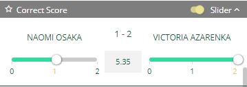 Naomi Osaka vs Victoria Azarenka betting