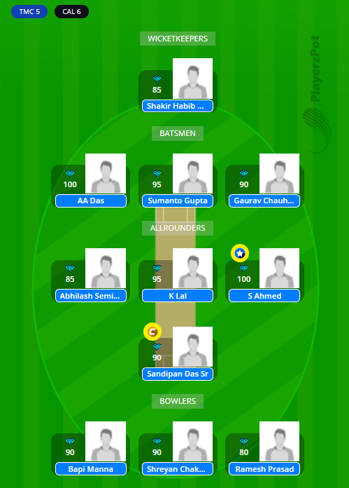 CAL vs TMC Dream11 Team - Bengal T20 2020 