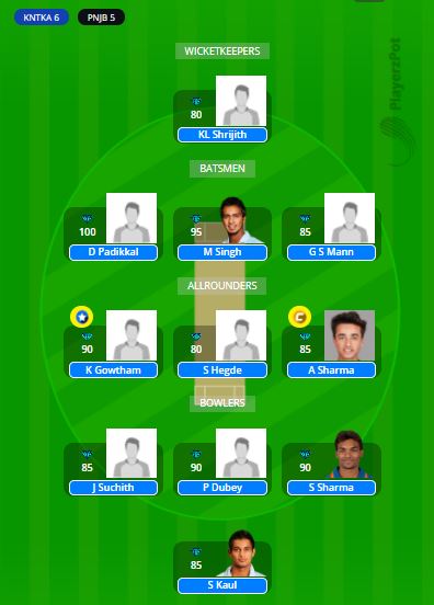 KAR vs PUN Dream11 Team - SMA Trophy 2021