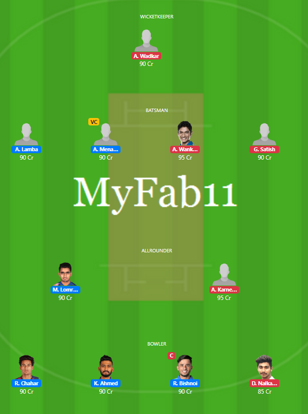 RJS vs VID Dream11 Team - SMA Trophy 2021