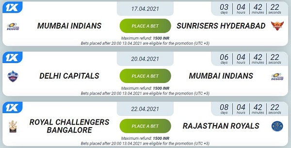 Rs.1,500 FREE Bet in SRH vs RCB Match