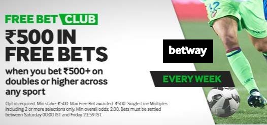 Get Rs.500 FREE Bets Every Week on Betway