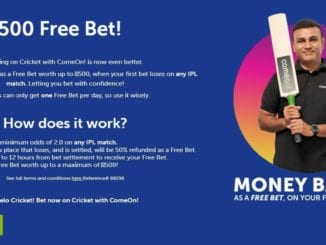 ₹500 FREE Bet on Cricket Betting on ComeOn