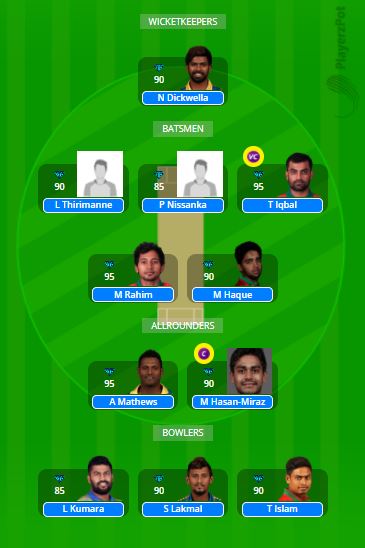 SL vs BAN Dream11 Team - 1st Test 2021 