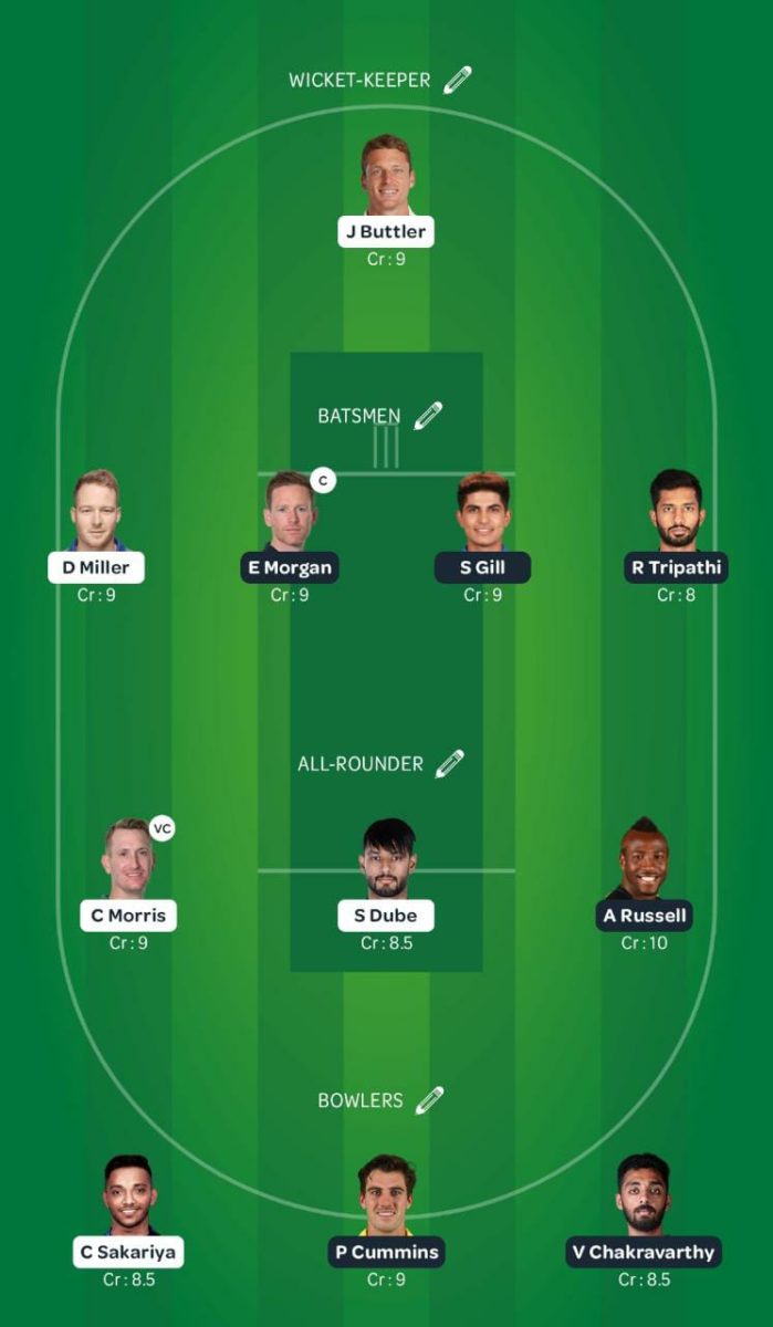 RR vs KOL Dream11 Team - IPL 2021