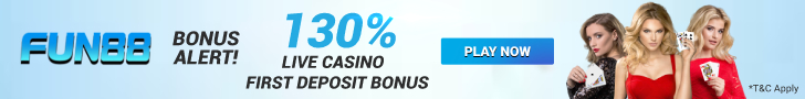 130% Welcome Bonus for Fun88 Casino