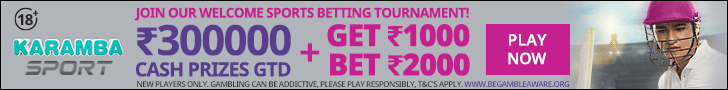 Bet ₹2000 and get ₹1000 free on Karamba Sports