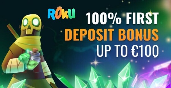 100% Bonus Up To ₹7,500 on Roku Casino