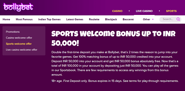 50,000 Bonus On Bollywood Themed Betting Site