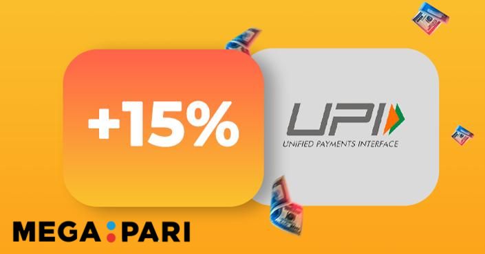 Use UPI And Get 15% Betting Bonus on Megapari