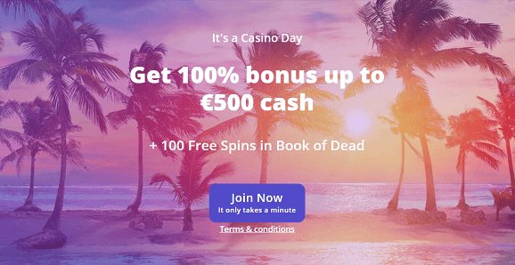 Register To CasinoDays and Get 100% Bonus +100 FREE Spins