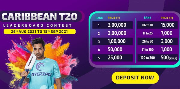 CPL 2021 - ₹10 Lakh Leaderboard on PlayerzPot