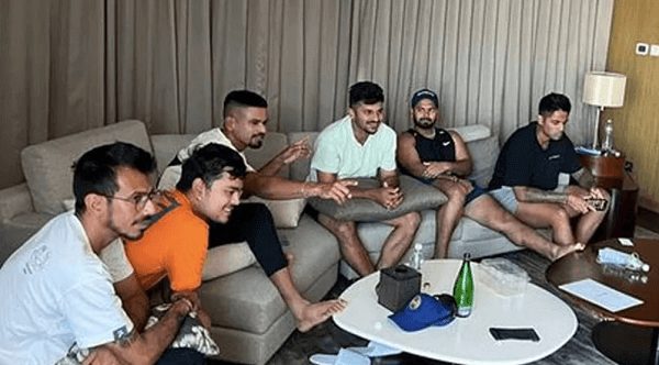 Team India watches IPL 2022 Auction from hotel room
