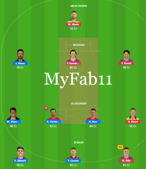 SIX vs HUR Dream11 Predictions - BBL 2021/22 