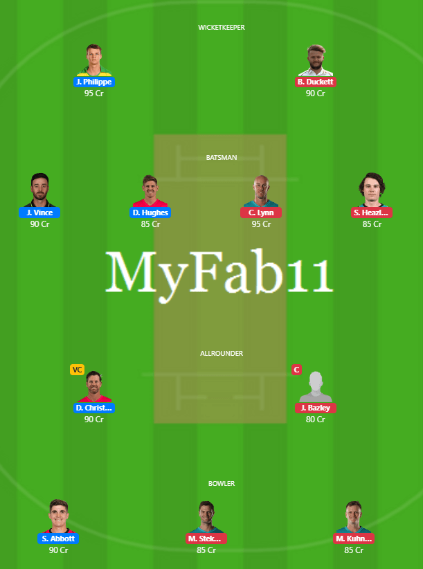 SIX vs HEA Dream11 Predictions - BBL 2021/22