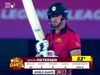 LLC T20 2022: Kevin Pietersen Hits 30 Runs in an Over