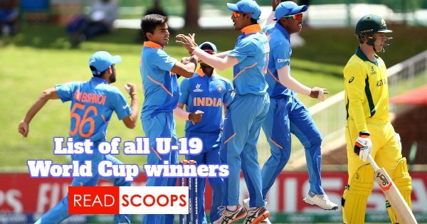 List of All Winners of the ICC U-19 Cricket World Cup