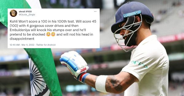 Twitter User Predicted Virat Kohli's Score in 100th Test