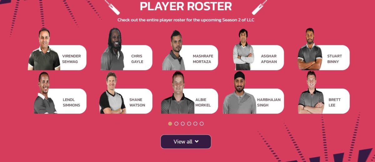 Players confirmed for LLC T20 Season 2