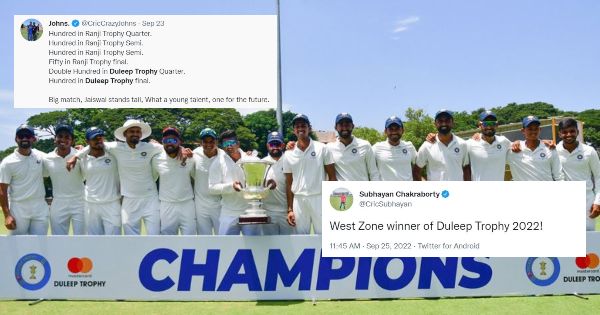 Twitter Reactions To West Zone's Duleep Trophy 2022 Victory