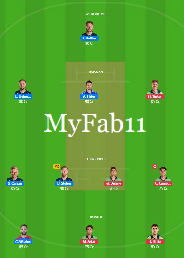 ENG vs IRE Dream11 Team - T20 World Cup 2022