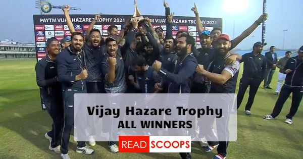 Complete Vijay Hazare Trophy Winners List