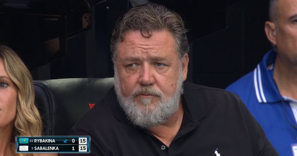 Russell Crowe Spotted At Australian Open 2023 FINAL