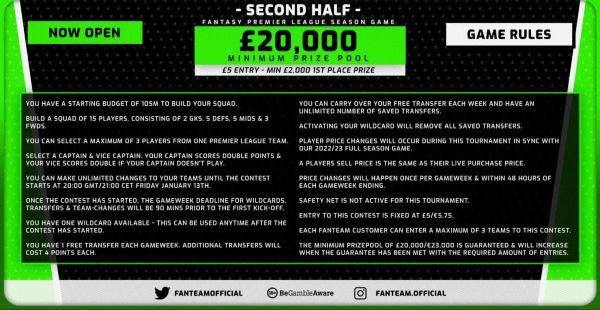 Fanteam FPL second chance rules