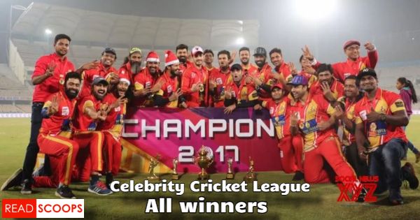 Celebrity Cricket League (CCL) Winners List