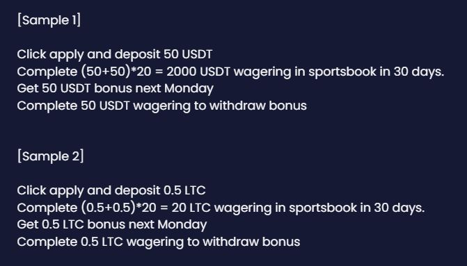 BTC365 sports betting welcome bonus