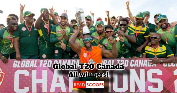 Complete Global T20 Canada Winners List