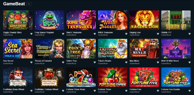 GameBeat games on Rajabets Casino