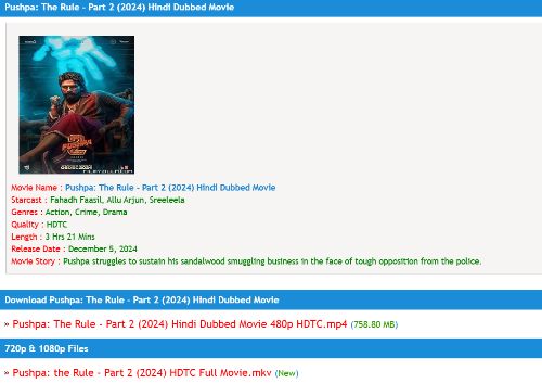 Pushpa 2 download Filmyzilla