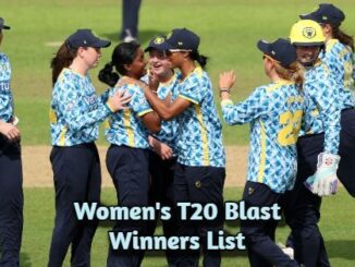 Complete Women's Vitality Blast Winners List