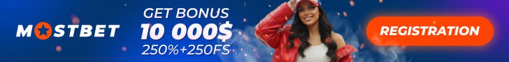 Mostbet registration bonus banner - USD
