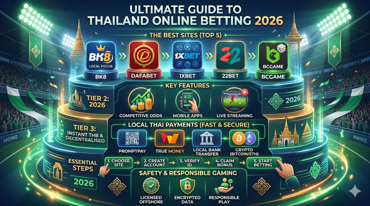 Top 5 online betting sites in Thailand (Infographic)